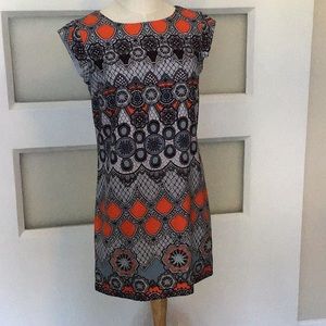 Patterned shift mini dress